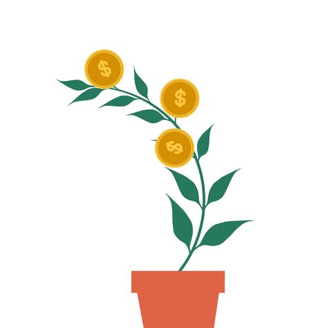 Money Tree Illustration, Growing Money, Money Illustration, Money Tree Plant, Plant Doodle, Money Plant, Money Tree, Money Trees, Plant Drawing