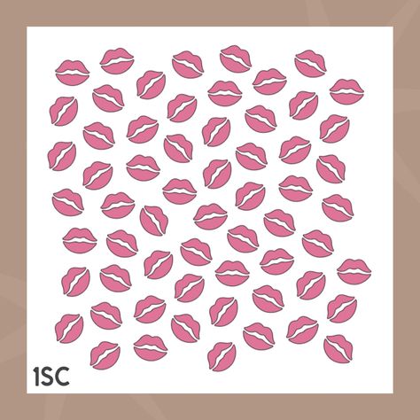 Kiss Stencil, Lip Stencil, Lip Background, Love Stencil, One Smart Cookie, Cookie Stencils, Stencil Crafts, Food Safe, Valentines Day