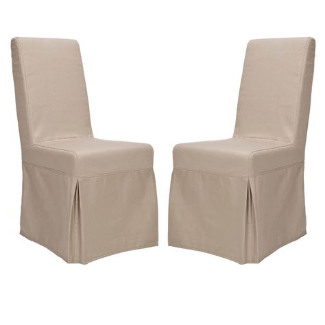 Safavieh Parsons Dining Durham Taupe Slipcover Dining Chairs (Set of 2) (MCR4521A-SET2), Grey (Cotton) Linen Slipcover, Slipcover Chair, Linen Dining Chairs, Parsons Chairs, House Supplies, Upholstered Side Chair, Grey Chair, Furniture Outlet Stores, Slipcovers For Chairs