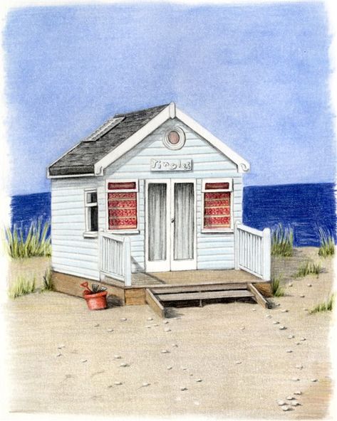 WHITE BEACH HUT Graphite Pencil Drawings, Drawing Beach, White Beach, Beach Hut, Pencil Drawing, Pencil Drawings, Pencil, Drawings, White