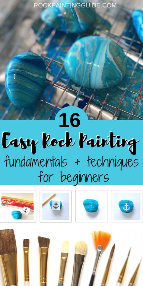 Easy Rock Painting, Rock Painting Supplies, Mandala Painted Rocks, Rock Painting Ideas, Simple Painting, Painting For Beginners, Painted Rocks Diy, Rock Painting Patterns