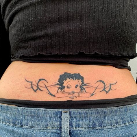 Betty Boop Matching Pfp, Betty Boop Tramp Stamp, City Morgue Tattoo, Betty Boop Tattoo Small, Plus Size Tattoo Ideas, Betty Boop Tattoo Ideas, Iconic Tattoos, Betty Boop Tattoo, Salt Potatoes