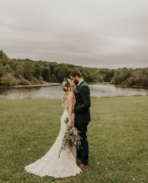 Groom With Green Suit, Black White And Green Wedding Groomsmen, Green Groom Suit Black Groomsmen, Groom Dark Green Suit, Forest Green Suit Wedding, Olive And Navy Wedding, Dark Green Suit Men Wedding, Dark Green Groom Suit, Dark Green Wedding Suit