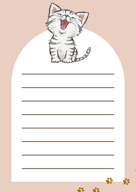 If you're a cat lover, this light brown and green cat paw note paper is like a little piece of kitty heaven. 🐾💕📝 #OfficeEssentials #CatObsession Basic Drawing For Kids, Writing Paper Template, Cat Bookmark, Cat Phone Wallpaper, Mind Map Design, Writing Paper Printable Stationery, Digital Writing, Arabic Worksheets, Writing Paper Printable