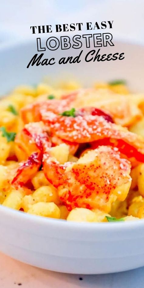 Lobster Mac And Cheese Recipe, Lobster Mac N Cheese Recipe, Mac And Cheese Recipe Soul Food, Mac And Cheese Healthy, Seafood Mac And Cheese, Seafood Dish Recipes, Boxed Mac And Cheese, Easy Mac And Cheese, Easy Cheese Recipes