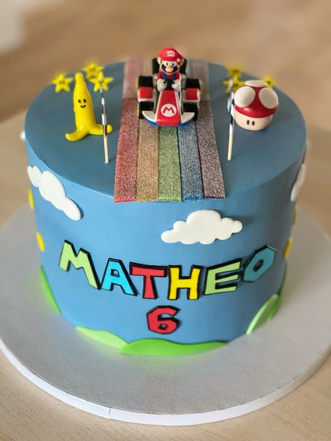 Super Mario Torte, Cake Super Mario, Mario Kart Cake, Super Mario Cake, Mario Mario, Mario Cake, Mario Kart, Super Mario, Mario