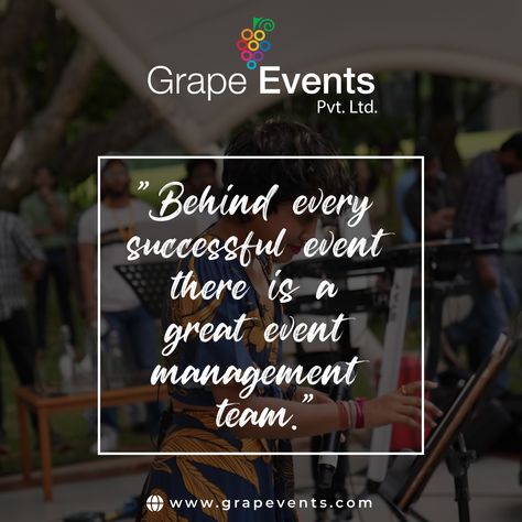 Successful events depend on the hard work of an excellent event management team. It takes special talents to plan and execute an event perfectly, and only those teams can ensure that everything goes off without a hitch. Events would not be successful without the dedication of such dedicated professionals. Make Your Events Unforgettable with Us https://smpl.is/70p7o #eventprofs #eventmanagement #events #planner #execution #success #corporatevents #events #decoration #grapevents Organization Quotes, Events Planner, Event Management Company, Business Motivational Quotes, Event Planning Company, Everything Goes, Event Coordinator, Event Organization, Be Successful