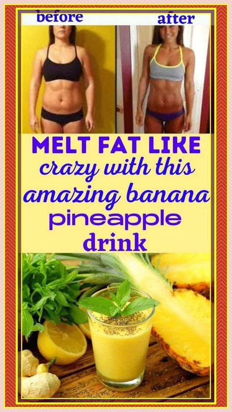 Weight loss drink recipes to melt fat like crazy Pineapple Drink, Banana Drinks, Pineapple Drinks, Belly Fat Drinks, Fat Burner Drinks, Stomach Fat, Healthy Smoothie, Water Recipes, Fat Burning Drinks