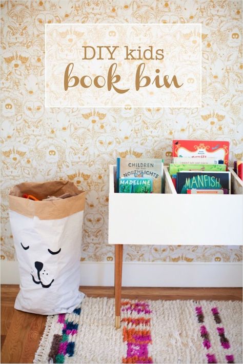 DIY kids book bin Ikea Book, Kids Book Storage, Book Bin, Bookshelves Kids, Bookshelves Diy, Book Storage, Kids Book, Toy Rooms, Big Boy Room