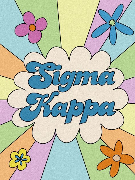 Sorority Welcome Sign, Sorority Moms Shirts, Aopi Canvas, Sigma Kappa Painting, Sorority Art Canvases, Sigma Kappa Canvas Paintings, Sorority Banner Ideas Design, Sigma Kappa Graphic, Cute Canvas Ideas