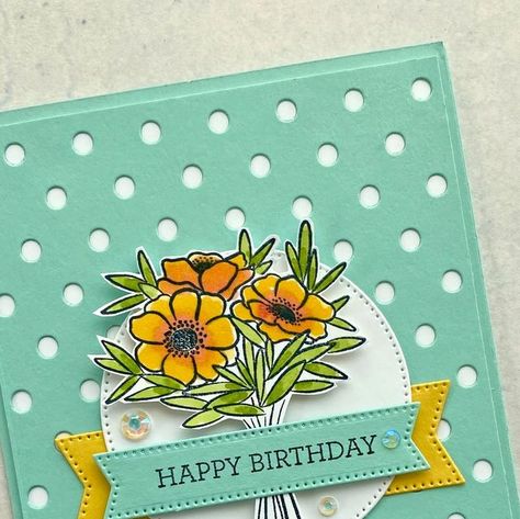 Jan Clothier on Instagram: "This card, inspired by the 2022-23 Annual catalogue sample, pairs up the Amazing Year stamp set with the Dots & Spots die. You can learn how to make it in my latest tutorial. Head on over to my blog to find it or to shop with me. Link in bio. #cardmakingideas #thinkingstamping #papercraftershavemorefun #birthdaycards #stampinup #amazingyear" Stampin Up Dots And Spots Die, Stamping Crafts, Background Stamps, Shop With Me, Su Cards, Floral Cards, The Amazing, Card Ideas, My Blog