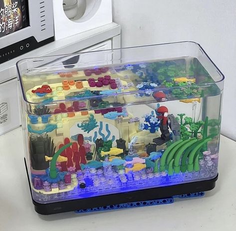 Lego Aquarium, Aquarium Building, Ocean Exploration, Desain Buklet, Lego Toy, Lego Creative, Lego Room, Cool Lego Creations, Dream Room Inspiration