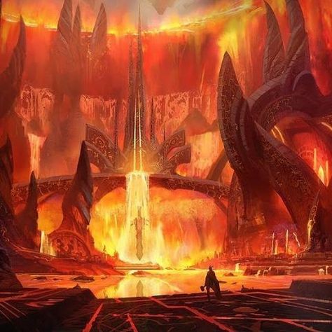 Fire Giants, Sci Fi Landscape, Dante Alighieri, Fantasy City, Fantasy Castle, Fantasy Setting, Fantasy Places, Fantasy Map, Fantasy Art Landscapes