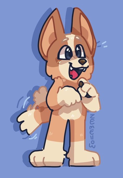 Bluey Heeler Fan Art, Bluey Characters German Shepherd, Bingo Fanart Bluey, Bluey Cosplay, Bluey Fan Art, Bingo Heeler, Bluey Fanart, Bluey Art, Bluey Stuff