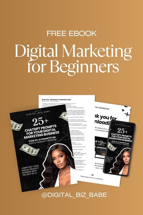 "🚀 Calling all aspiring digital entrepreneurs! 🌟 Kickstart your journey with our FREE resource - '25+ ChatGPT Prompts for Your Digital Marketing Business'! 🎯 Perfect for beginners looking to dive into the world of digital products and boost their online presence. 💡 Get inspired, get creative, and watch your business thrive! 💻✨ #DigitalMarketing #Entrepreneurship #Freebie #ChatGPTPrompts" Digital Entrepreneur, Digital Marketing Business, Marketing Business, Private Label, Free Guide, Online Presence, Free Ebooks, Digital Products, Passive Income