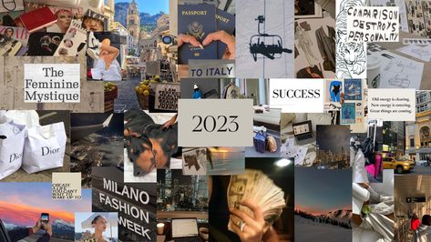 Visionboard Aesthetic 2023, Vision Board Macbook Wallpaper, Vision Board Macbook, Macbook Desktop Wallpaper, Visionboard Aesthetic, Desktop Wallpaper Summer, Aesthetic Vision Board, 2023 Vision Board, Vision Board Examples