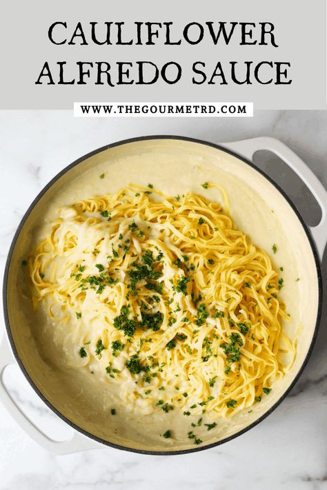 Talk about healthy comfort food! This cauliflower alfredo sauce is made with fresh or frozen cauliflower, lemon zest and juice, grated Parmesan cheese, extra virgin olive oil and yes, butter, all tossed with fresh pasta. You're going to love it! Roasted Cauliflower Alfredo Sauce, Meatless Pasta Recipes, Fast Pasta Recipes, Cauliflower Alfredo Sauce, Cauliflower Alfredo, Frozen Cauliflower, Cauliflower Puree, Creamy Pasta Recipes, Vegetarian Pasta Recipes