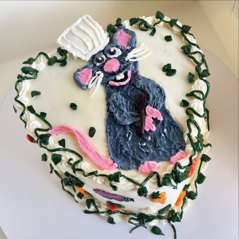 🧀RATATOUILLE🐀🧀 Rat a 2 ille for my 2 month old🥹🩵 ✨HEART CAKES ARE AMAZING FOR ALL DESIGNS✨ #heartcake#ratatouille#pintrest#heartcake#cake#birthday#2month#disney#cakedesigns#ratatouillecake#pintrestcakes#trending#new#instagramcakes#cakeart#cake#disneycakes#buttercreamart#palletpainting Disney Birthday Cakes Simple, Ratatouille Birthday Cake, Ratatouille Birthday, Cakes Simple, Disney Birthday Cakes, Heart Cakes, Disney Birthday, Heart Cake, Ratatouille