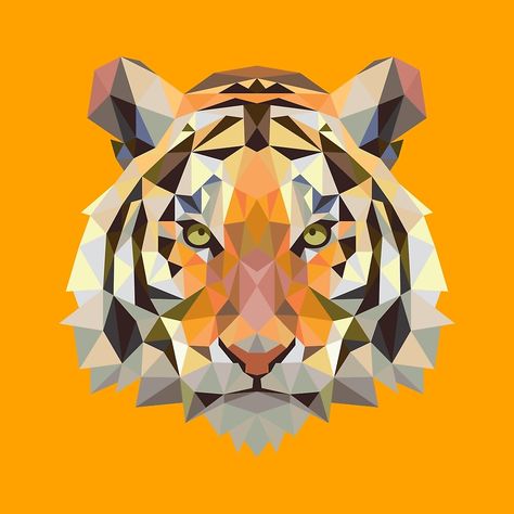 "Geometric Tiger" by EsotericExposal | Redbubble Geometric Panda, Geometric Tiger, Geometric Lion, Geometric Wolf, Geometric Dog, Polygon Art, Geometric Cat, Tiger Painting, Low Poly Art