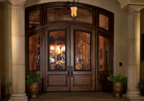 Door Styles & Architectural Doors Crafted by the Highest Quality Door Manufacturer | Antigua Doors Double Front Door Ideas, Entryway Exterior, Glass Entryway, Exterior Doors With Sidelights, Custom Screen Doors, Front Door Ideas, Glass Railings, Exterior Doors With Glass, Wood Entry Doors