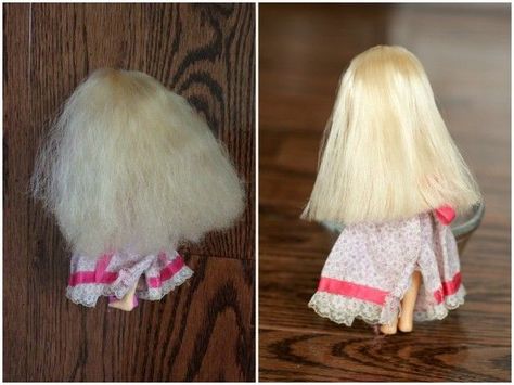 how to fix frizzy doll hair with boiling water Doll Hair Repair, Fix Doll Hair, Doll Restoration, Baby Doll Hair, Doll Customizing, Frugal Girls, American Girl Crafts, Stuffed Dolls, Dolls Clothes Diy