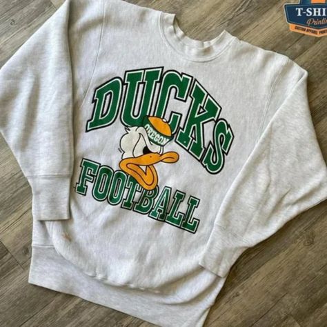 Oregon Ducks Logo, Vintage College Sweatshirts, Ducks Football, College Shirt, Duck Shirt, Oregon Ducks Football, College Shirts, University Sweatshirts, Football Sweatshirt