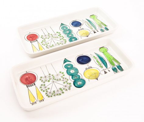 For sale: Large ceramic dish platters by Marianne Westman for Rörstrand, Sweden 1980s Picture Tiles, Scandinavian Mid Century Modern, Keramik Design, Mid Century Scandinavian, Craft Show Ideas, Scandinavian Art, Scandinavian Decor, Swedish Design, Ceramic Dishes