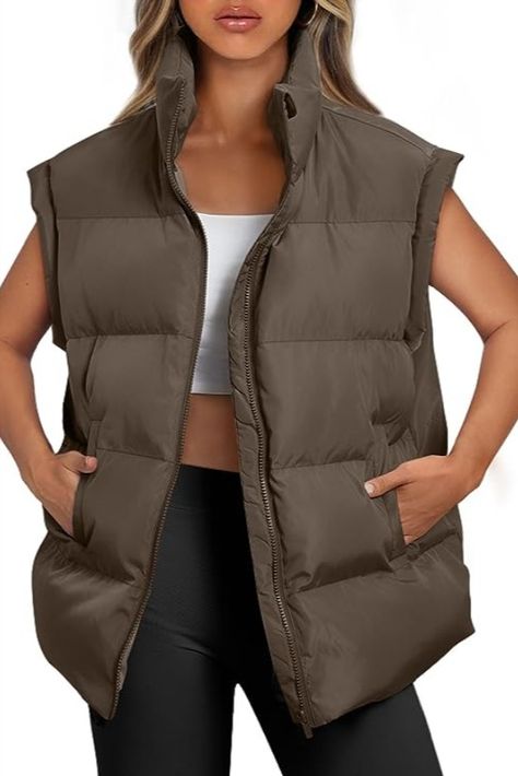 AUTOMET Womens Puffer Vest Bubble Jacket Sleeveless Puffy Long Down Coat Outerwear Quilted Winter Plus Size Clothes Pocket. MULTIPLE COLORS. #ad Long Puffy Coat, Bubble Jacket, Puffer Vests, Sleeveless Puffer, Long Down Coat, Bubble Coat, Fall Vest, Winter Plus Size, Sleeveless Coat