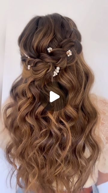 Jay Kay Braids & Bridal on Instagram: "Braided Halfup hairstyle for my beautiful bride’s trial!💍🤍
Wearing our new Pismo Comb & Pins Set ✨
.
Using @cashmere_hair clip in extensions for volume! Use code JAYKAY for your discount 💗" Wedding Hairstyles With Extensions Clip In, Bridal Hair Brown, Extensions For Volume, Wedding Hair Extensions, Cashmere Hair, Comb Pin, Jay Kay, Braided Hairstyle, Clip In Extensions