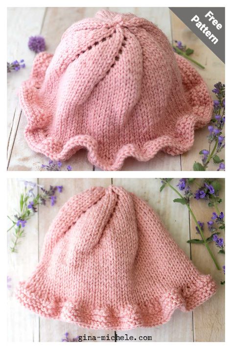 4 Baby Sun Hat Free Knitting Pattern Hat Free Knitting Pattern, Baby Hat Knitting Patterns Free, Easy Knit Hat, Girls Knit Hat, Beanie Knitting Patterns Free, Baby Cardigan Knitting Pattern Free, Baby Hat Knitting Pattern, Knitting Hat