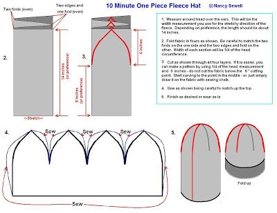 Pattern to Make Fleece Hats | pattern to sew fleece hats for the homeless takes about ten minutes at ... Fleece Hat Pattern, Fleece Projects, Sewing Hats, Fleece Hats, Sewing Fleece, Hat Patterns To Sew, Fleece Hat, Viking Style, Beanie Pattern