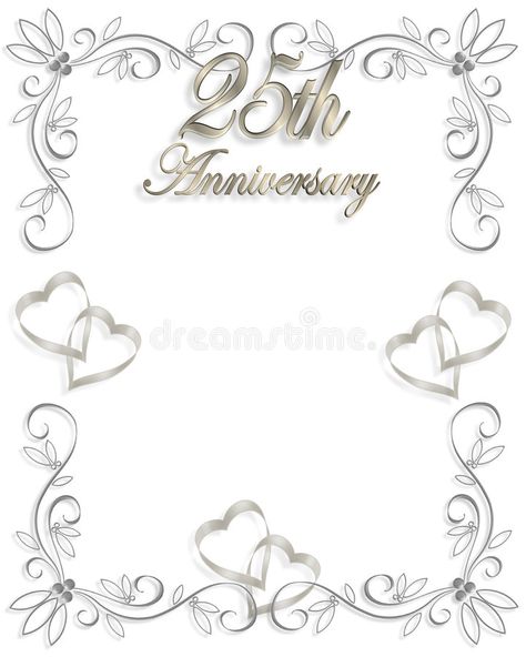 Wedding Anniversary Aesthetic, Christmas Profile Pictures, Invitation Border, 25th Wedding Anniversary Invitations, Wedding Anniversary Greetings, 25 Anniversary, Anniversary Frame, Anniversary Invitation, Anniversary Greetings