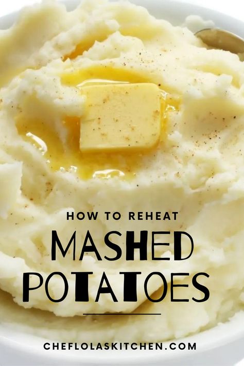 This picture displays a bowl of reheated mashed potatoes Best Way To Reheat Mashed Potatoes, Reheating Mashed Potatoes In Crock Pot, How To Reheat Mashed Potatoes, Reheat Mashed Potatoes In Crockpot, Reheat Mashed Potatoes In Oven, How To Keep Mashed Potatoes Warm, Repurpose Mashed Potatoes, Reuse Mashed Potatoes, Reheating Mashed Potatoes