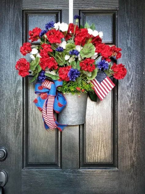 30+ Cute 4th of July wreaths; floral wreath! This includes 4th of July wreaths for front door, 4th of July wreath DIY, patriotic wreaths, patriotic wreaths for front door, patriotic wreath ideas, cute 4th of July wreaths, cute patriotic wreaths, 4th of July decorations, patriotic decorations and more! This board also includes patriotic decorations outdoor, 4th of July decorations outdoor, flower wreath, 4th of July decorations porch, Independence Day wreath #4thofjulywreath #patrioticwreath Red White And Blue Wreaths, 4th Of July Wreaths, Patriotic Door Decorations, Rose Wreaths, Blue Hydrangea Wreath, Red White And Blue Wreath, Fourth Of July Wreath, American Flag Wreath, Rustic Rose