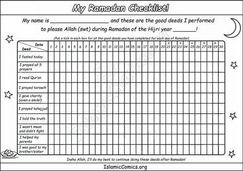 Ramadhan Checklist, Ramadan Plan, Ramadan Checklist, Islamic House, Brownies Activities, Islamic Activities, Ramadan Dates, Ramadan Printables, Hijri Year