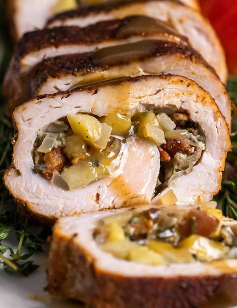 Stuffed Pork Loin, Boneless Pork Loin Roast, Loin Recipes, Apple Pork Tenderloin, Pork Loin Roast Recipes, Rice Stuffing, Turkey Tenderloin, Recipe Pork, Boneless Pork Loin