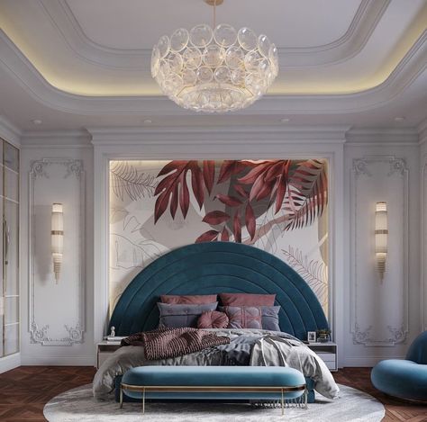 Circular Headboard Design, Neoclassical Bedroom, Classical Bedroom, Bedroom Design Styles, Unique Bedroom Design, Kids Room Interior Design, Bedroom Interior Design Luxury, Bedroom Decor Inspiration, Kids Interior Room