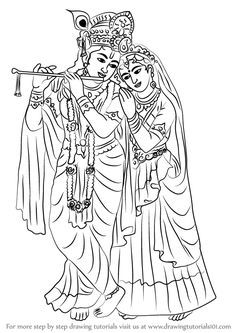 Saraswati Mata Drawing Easy, Saraswati Goddess Drawing, Saraswati Sketch, Saraswati Mata Drawing, Goddess Drawings, Radha Drawing, Saraswati Drawing, Drawing Goddess, Maa Drawing