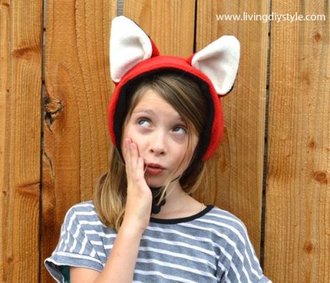 Free Funky Fox Ears Sewing Pattern by Living DIY Style! | Living DIY Style Sewing Plushies, Easter Bunny Ears Headband, Cat Ears Hat, Bunny Ears Headband, Fox Hat, Sewing Kids Clothes, Hat Patterns To Sew, Fabric Sewing Patterns, Fox Ears