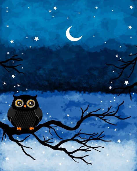 Owl In A Dark Night Nordic Poster Print Art, kids room wall art, INSTANT DOWNLOAD Owl Night, Night Illustration, Owl Illustration, Nordic Poster, Kid Craft, Kids Room Wall, Owl Print, Kids Room Wall Art, Kids Art Prints