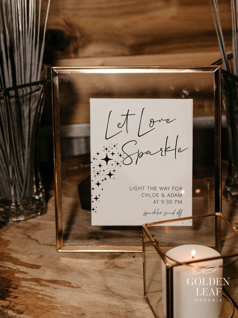 Let Love Sparkle Sign, Sparkler Send Off Sign, Let Love Sparkle, Modern Wedding Table, Sparkler Send Off, Love Sparkle, Table Decor, Wedding Table, Wedding Decorations