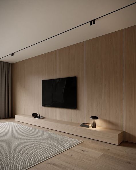 Modern Tv Room, Tv Fal, Bedroom Tv Wall, Japandi Living Room, Built In Shelves Living Room, Japandi Living, Modern Tv Wall, Tv Wall Mount, Tv Room Design