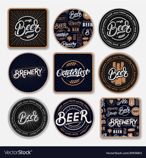 Beer Coaster Design, Lettering Words, Jazz Party, Dj Logo, Bread Shop, Retirement Party Invitations, Tacos And Tequila, Vector Quotes, Beer Brewery