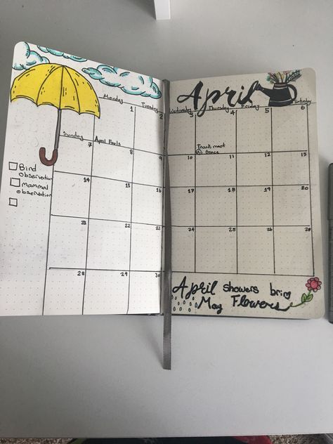 Here’s an April calendar! Super fun and easy to make! Love it! #april #bulletjournal #funandeasy #supercute April Calendar Doodles, April Bujo Calendar, April Calendar Ideas White Board, April Whiteboard Calendar Ideas, April Whiteboard Ideas, Bullet Journal Events, April Calendar Ideas, April Calender, April Journal