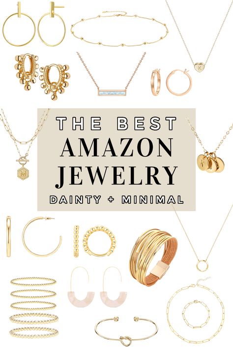 Jewelry Basics For Women, Cute Amazon Jewelry, Gold Amazon Jewelry, Amazon Gold Jewelry, Amazon Earrings, Minimalist Gold Jewelry, Wardrobe Overhaul, Minimal Gold Jewelry, Earrings Amazon