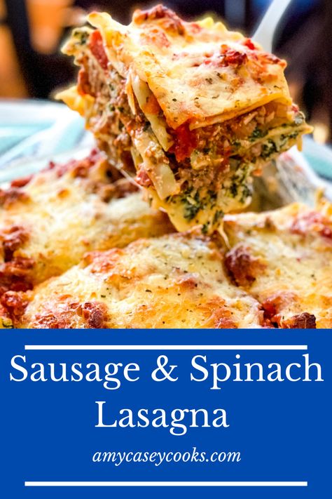 Sausage And Mash Lasagna, Sausage And Spinach Lasagna Recipe, Italian Sausage Lasagna Recipe Ricotta, Lasagna With Ricotta And Spinach, Lasagna Recipe Sausage, Lasagna Recipe With Vegetables And Meat, Pesto Sausage Lasagna, Lasagna With Spinach And Meat, Pesto And Sausage Lasagna