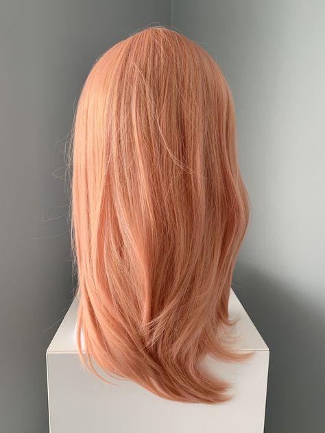 Coral Colored Hair, Peachy Coral Hair, Salmon Hair Color Peach, Coral Hair Color Peaches, Coral Blonde Hair, Orange Peach Hair, Peach Color Hair, Orange Pink Hair, Salmon Hair