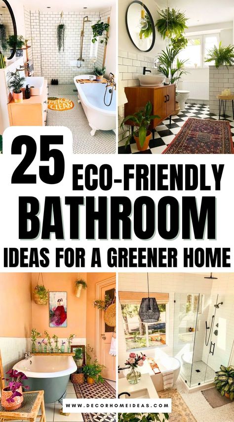 Looking to create a sustainable, stylish bathroom? Discover 25 eco-friendly ideas to transform your space into a green oasis. From water-saving fixtures and recycled materials to natural lighting and toxin-free decor, these creative tips can make your bathroom both beautiful and planet-friendly. Nature Bathroom Ideas, Eco Home Sustainable Living, Eco Friendly Bathroom, Eco Friendly Christmas Decorations, Ways To Save Water, Environmentally Friendly Living, Natural Bathroom, Green Oasis, Eco Friendly Christmas