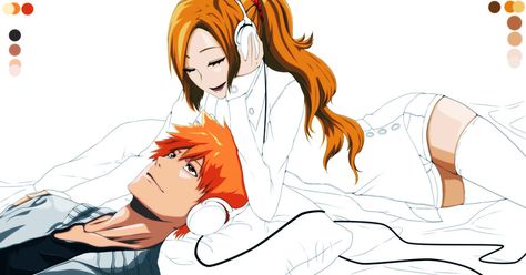 ichime Orihime Bleach, Ichigo X Orihime, Bleach Orihime, Ichigo And Orihime, Creepy Gif, Ichigo And Rukia, Anime Wall Prints !!, Orihime Inoue, Black Couple Art