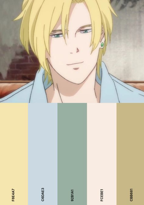 Colour palette Anime Character Color Palette, Ash Color Palette, Anime Color Palette, Character Color Palette, Modern Anime, Ash Lynx, Tokyo Ghoul Wallpapers, Color Pallete, Color Spectrum